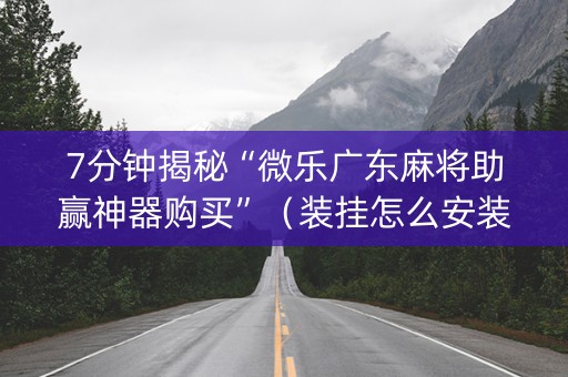 7分钟揭秘“微乐广东麻将助赢神器购买”（装挂怎么安装)