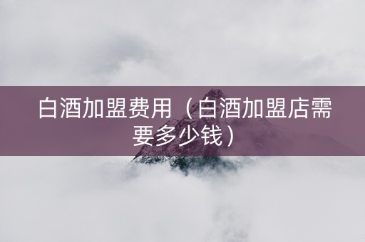 白酒加盟费用（白酒加盟店需要多少钱）