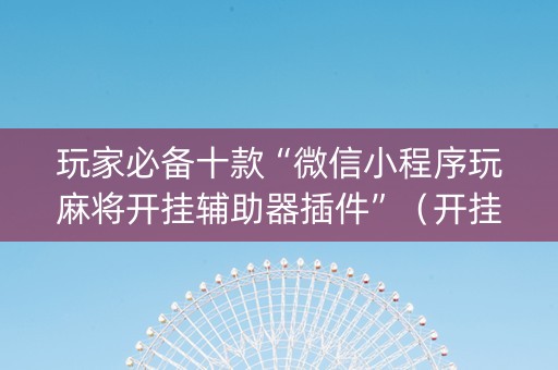 玩家必备十款“微信小程序玩麻将开挂辅助器插件”（开挂辅助脚本)