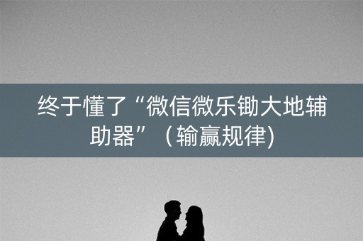 终于懂了“微信微乐锄大地辅助器”（输赢规律)