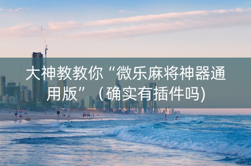 大神教教你“微乐麻将神器通用版”（确实有插件吗)