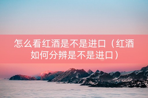 怎么看红酒是不是进口（红酒如何分辨是不是进口）