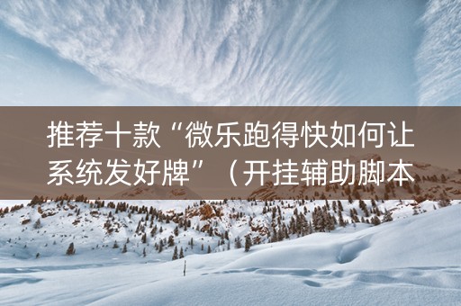 推荐十款“微乐跑得快如何让系统发好牌”（开挂辅助脚本)