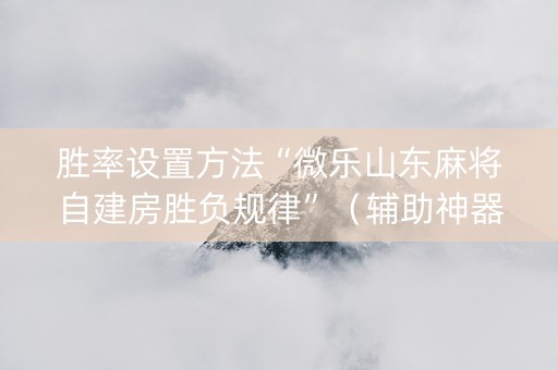 胜率设置方法“微乐山东麻将自建房胜负规律”（辅助神器免费)