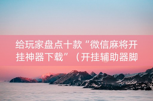 给玩家盘点十款“微信麻将开挂神器下载”（开挂辅助器脚本)