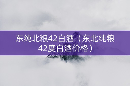 东纯北粮42白酒（东北纯粮42度白酒价格）