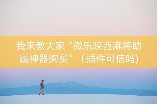 我来教大家“微乐陕西麻将助赢神器购买”（插件可信吗)