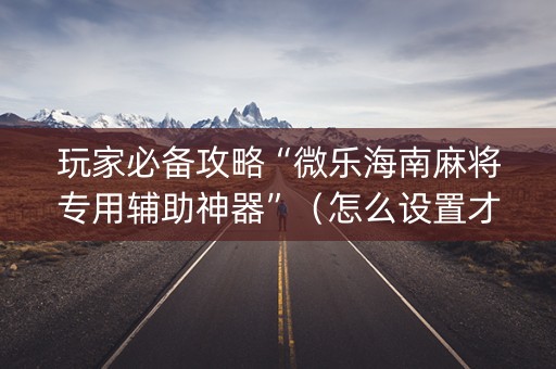 玩家必备攻略“微乐海南麻将专用辅助神器”（怎么设置才能赢)