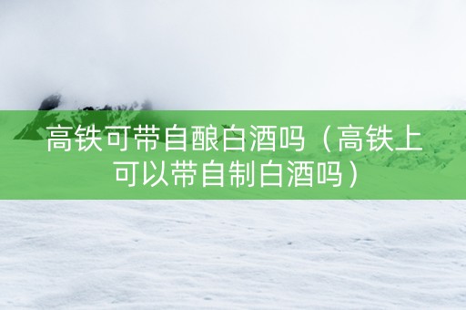 高铁可带自酿白酒吗（高铁上可以带自制白酒吗）