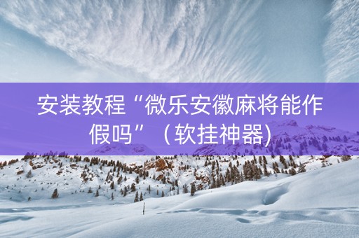 安装教程“微乐安徽麻将能作假吗”（软挂神器)