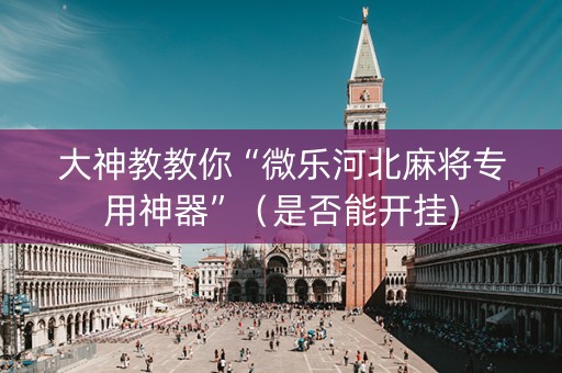 大神教教你“微乐河北麻将专用神器”（是否能开挂)