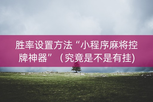 胜率设置方法“小程序麻将控牌神器”（究竟是不是有挂)