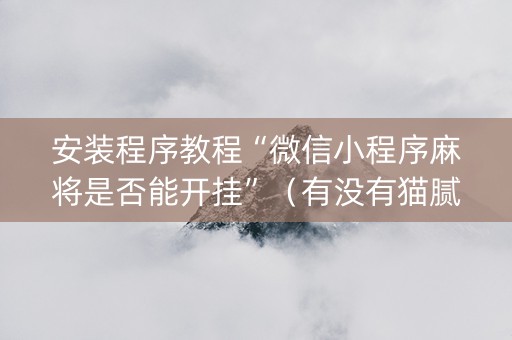 安装程序教程“微信小程序麻将是否能开挂”（有没有猫腻)