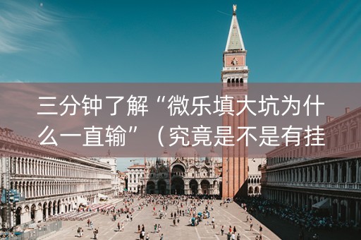 三分钟了解“微乐填大坑为什么一直输”（究竟是不是有挂)