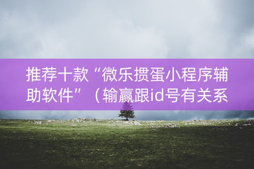 推荐十款“微乐掼蛋小程序辅助软件”（输赢跟id号有关系吗)