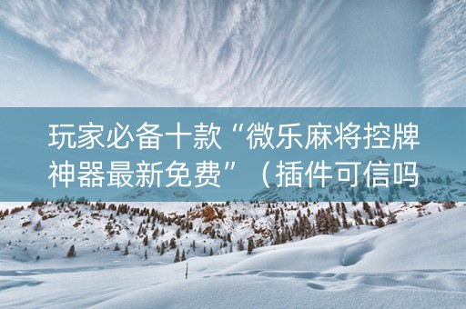 玩家必备十款“微乐麻将控牌神器最新免费”（插件可信吗)