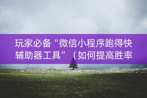 玩家必备“微信小程序跑得快辅助器工具”（如何提高胜率)