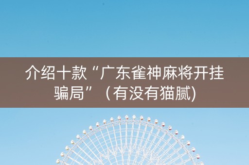 介绍十款“广东雀神麻将开挂骗局”（有没有猫腻)