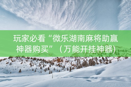 玩家必看“微乐湖南麻将助赢神器购买”（万能开挂神器)