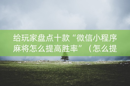 给玩家盘点十款“微信小程序麻将怎么提高胜率”（怎么提高胜率)