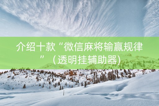 介绍十款“微信麻将输赢规律”（透明挂辅助器)
