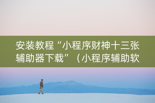 安装教程“小程序财神十三张辅助器下载”（小程序辅助软件)
