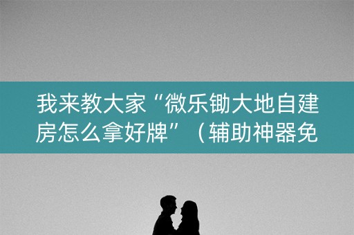 我来教大家“微乐锄大地自建房怎么拿好牌”（辅助神器免费)