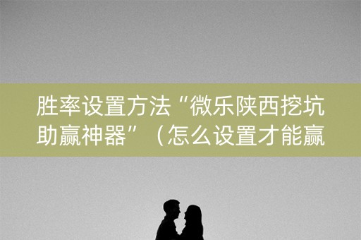 胜率设置方法“微乐陕西挖坑助赢神器”（怎么设置才能赢)
