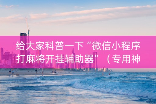 给大家科普一下“微信小程序打麻将开挂辅助器”（专用神器下载)