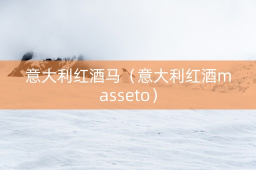意大利红酒马（意大利红酒masseto）