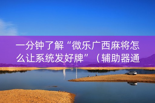 一分钟了解“微乐广西麻将怎么让系统发好牌”（辅助器通用版)