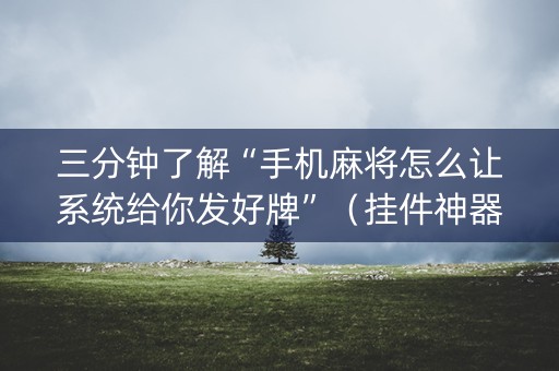 三分钟了解“手机麻将怎么让系统给你发好牌”（挂件神器)