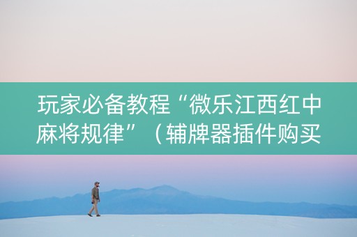 玩家必备教程“微乐江西红中麻将规律”（辅牌器插件购买)