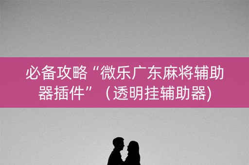 必备攻略“微乐广东麻将辅助器插件”（透明挂辅助器)