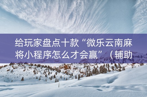给玩家盘点十款“微乐云南麻将小程序怎么才会赢”（辅助器下载)