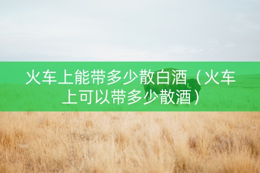 火车上能带多少散白酒（火车上可以带多少散酒）
