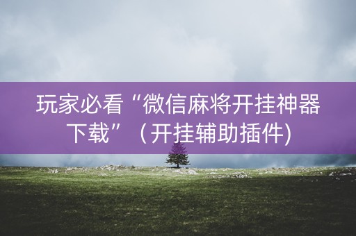玩家必看“微信麻将开挂神器下载”（开挂辅助插件)