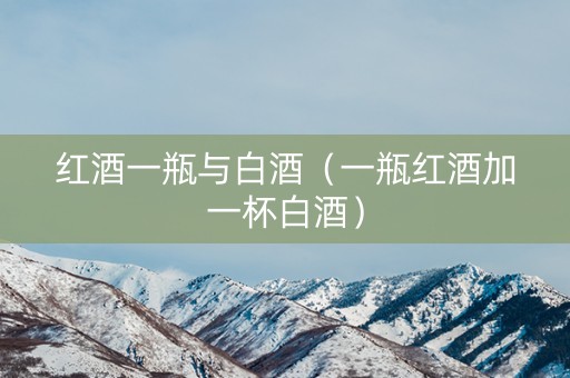 红酒一瓶与白酒（一瓶红酒加一杯白酒）