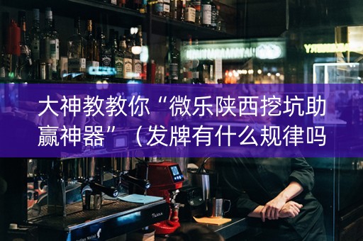 大神教教你“微乐陕西挖坑助赢神器”（发牌有什么规律吗)