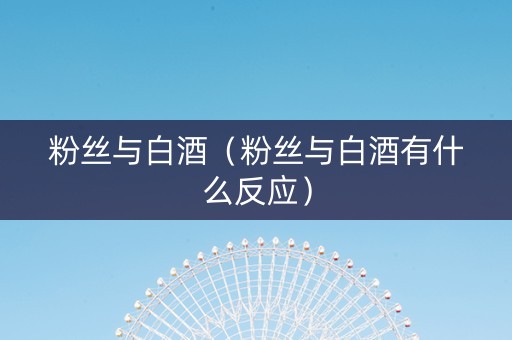 粉丝与白酒（粉丝与白酒有什么反应）