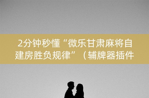 2分钟秒懂“微乐甘肃麻将自建房胜负规律”（辅牌器插件购买)