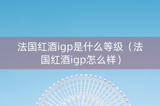 法国红酒igp是什么等级（法国红酒igp怎么样）