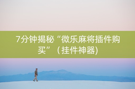 7分钟揭秘“微乐麻将插件购买”（挂件神器)