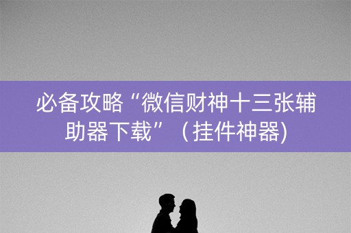 必备攻略“微信财神十三张辅助器下载”（挂件神器)