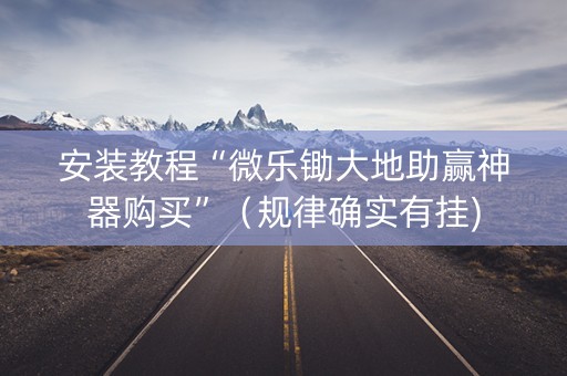 安装教程“微乐锄大地助赢神器购买”（规律确实有挂)