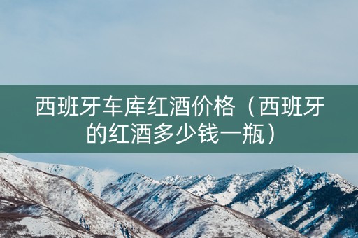 西班牙车库红酒价格（西班牙的红酒多少钱一瓶）