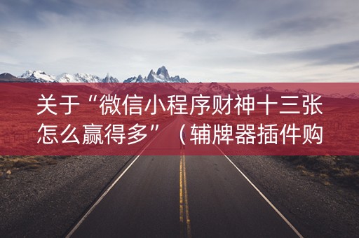 关于“微信小程序财神十三张怎么赢得多”（辅牌器插件购买)