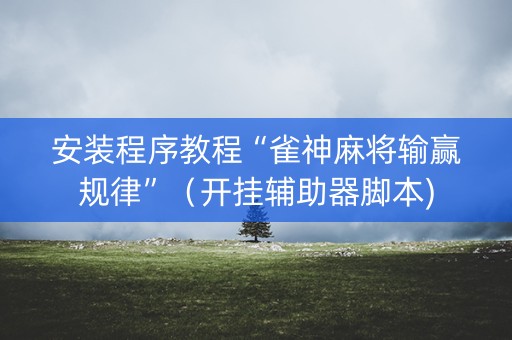 安装程序教程“雀神麻将输赢规律”（开挂辅助器脚本)