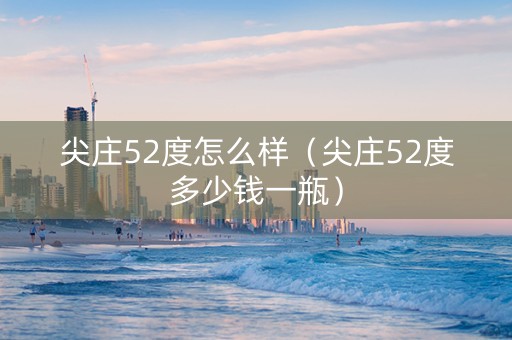 尖庄52度怎么样（尖庄52度多少钱一瓶）