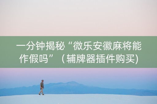 一分钟揭秘“微乐安徽麻将能作假吗”（辅牌器插件购买)